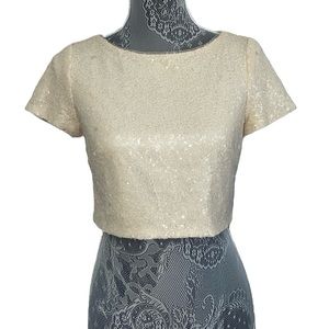 Revelry - Style Brandie Sequin Crop Top. Size Small. Cream. Excellent condition.